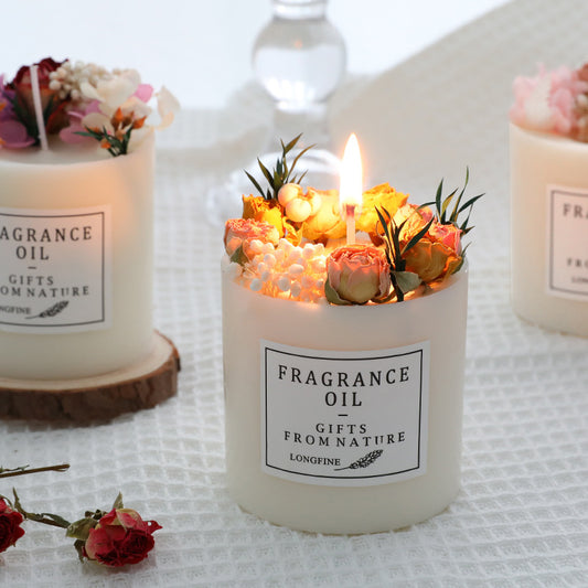 Dried blossom wick Candle
